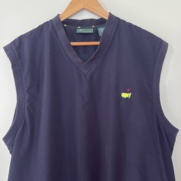Masters Collection Augusta Mens Pullover Vest Windbreaker V Neck Navy Size L - Picture 4 of 12